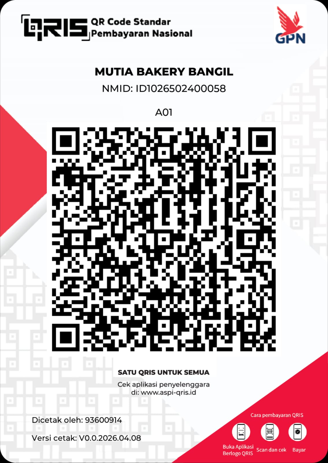 QRIS Mutia Bakery